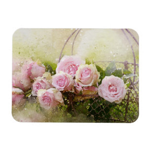 Vintages Shabby Chic Aquarellfarben Rosen Magnet