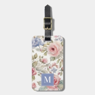 Vintages Shabby Chic Blume Gepäckstück Gepäckanhänger