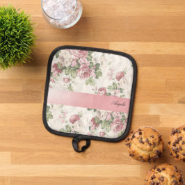 Vintages Shabby Chic Blume Personalisiert Topflappen