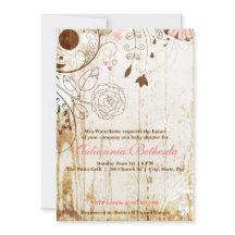 Vintages Shabby Chic BlumenBabyShower laden ein