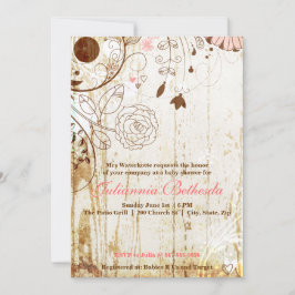 Vintages Shabby Chic BlumenBabyShower laden ein Einladung