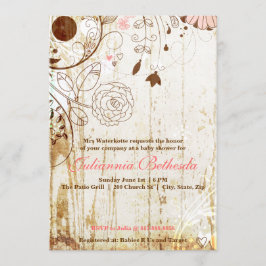 Vintages Shabby Chic BlumenBabyShower laden ein Einladung