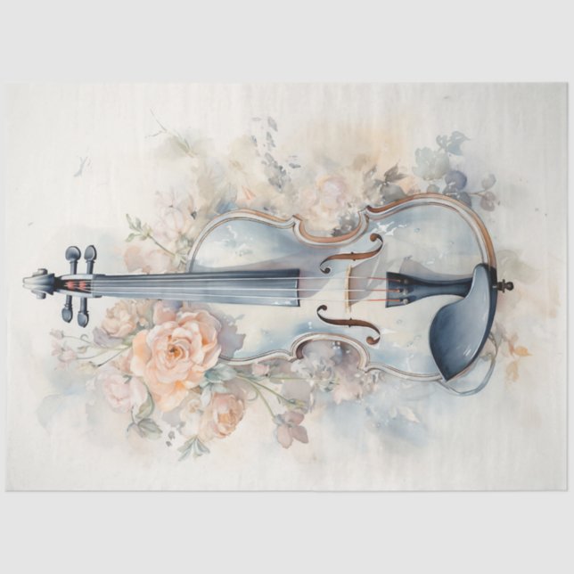 Vintages Shabby Chic Blütenpastellgrün Seidenpapier (Vorderseite)