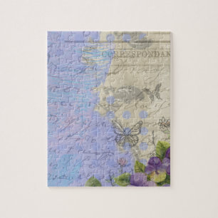 Vintages Shabby Chic Bright Paris Blumendesign Puzzle