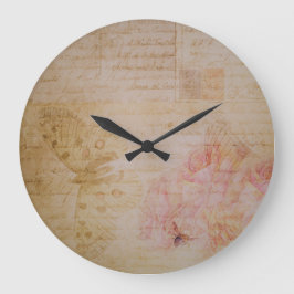 Vintages Shabby Chic Butterfly Antikes Skript Große Wanduhr