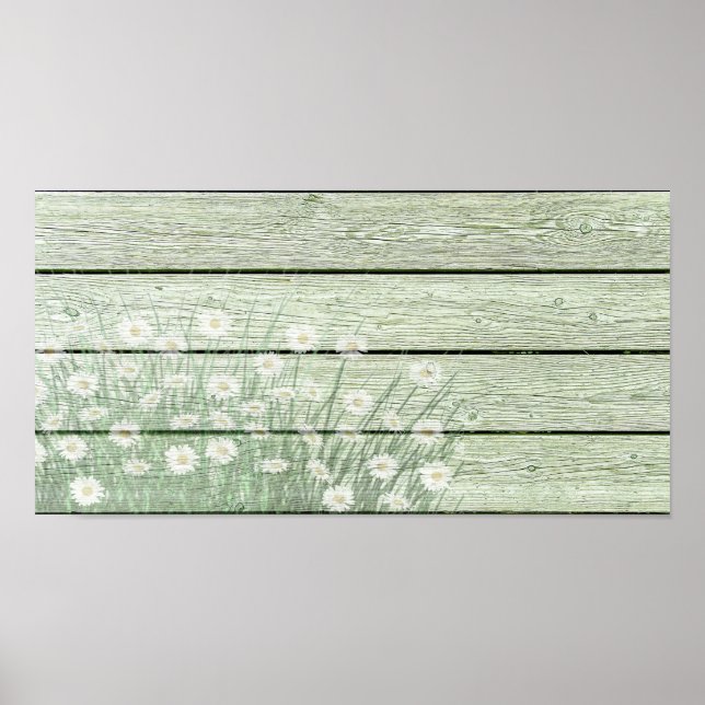 Vintages Shabby Chic dringt auf Holz Poster (Vorne)