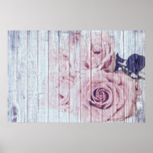 Vintages Shabby Chic Dusky Pink Roses auf blauem H