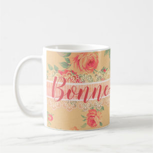 Vintages Shabby Chic Flora Rose Bonne-Maman Kaffeetasse
