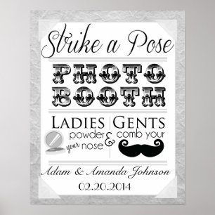 Vintages Shabby Chic Foto-Stand Hochzeitssing Poster