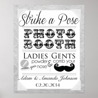 Vintages Shabby Chic Foto-Stand Hochzeitssing Poster