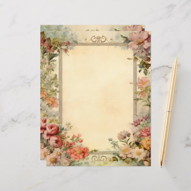 Vintages Shabby Chic-Junk-Journal (Vorderseite/Rückseite Beispiel)