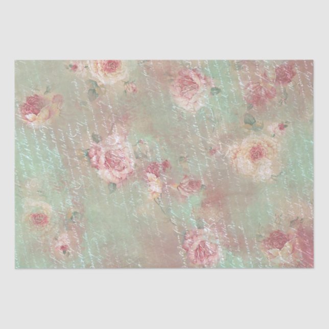 Vintages Shabby Chic mit weißem Buchstaben Dekoupa Seidenpapier (Vorderseite)