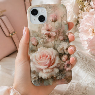 Vintages Shabby Chic Pastell Rosa Rose Case-Mate iPhone Hülle
