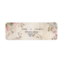 Vintages Shabby Chic Rosa Hochzeit Rücksendeadress