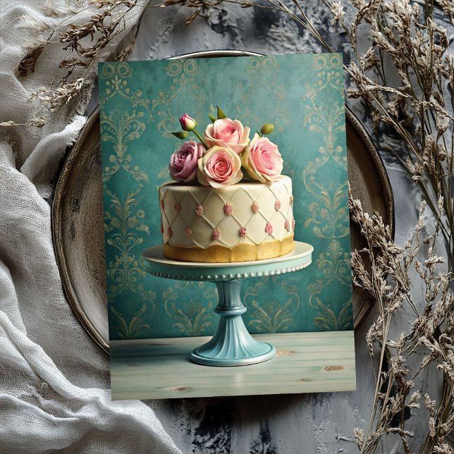 Vintages Shabby Chic Rosa Kuchen Rose Seidenpapier (Vintage shabby chic pink cake blush roses tissue paper)
