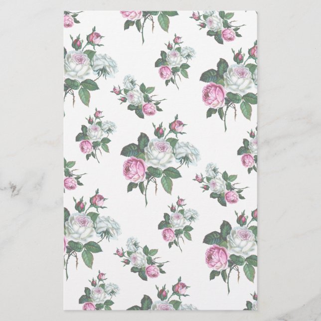 Vintages Shabby Chic Rosa Rosenmuster (Vorderseite)