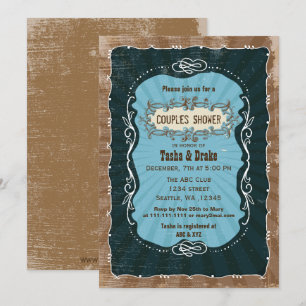 Vintages Shabby Chic rustikales Brautparty lädt ei Einladung