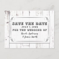 Vintages Shabby Chic Swirl Weißes Holz Save the Da