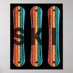 Vintages Shirt für Männer 80er 90er Jahre Snowboar Poster