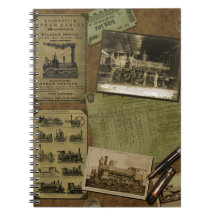 Vintages sich fortbewegendes gewundenes Notizbuch