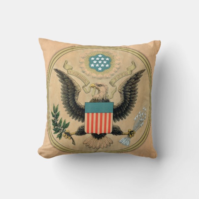 Vintages Siegel der USA Kissen (Vorderseite)