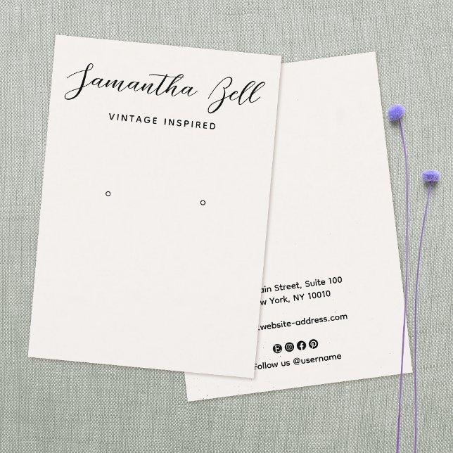 Vintages Signaturskript Ivory Earring Juwelier Visitenkarte (Von Creator hochgeladen)