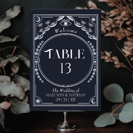 Vintages Silber Elegantes mystisches Tarot Hochzei Tischnummer