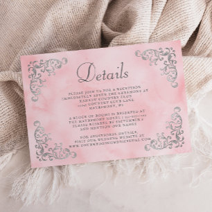 Vintages Silber Rosa Farbe Details Begleitkarte