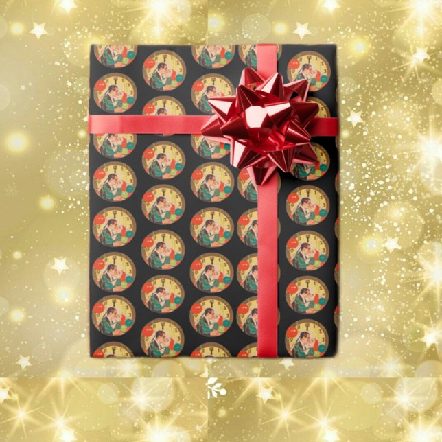 Vintages Silvesterpaar Geschenkpapier (Von Creator hochgeladen)