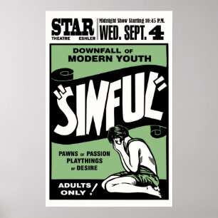 Vintages "Sinful" Movie Poster