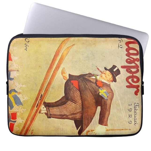 Vintages skandinavisches Zigar-Ad-Label Laptopschutzhülle (Vorderseite)