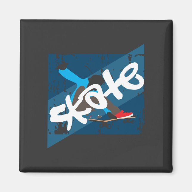 Vintages Skateboard Magnet (Vorne)