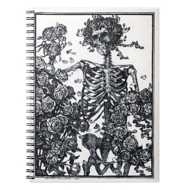 Vintages Skeleton gewundenes Notizbuch Notizblock (Vorderseite)