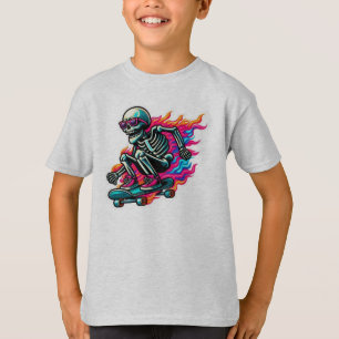 Vintages Skelett auf Skateboard - Fahrergeschenk f T-Shirt