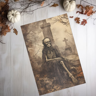 Vintages Skelett Foto Decoupage Seidenpapier