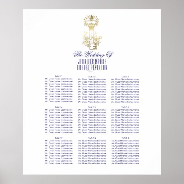 Vintages Skelett für Hochzeitssitze Poster (Vorne)