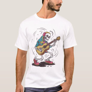 Vintages Skelett Gitarre spielen T-Shirt