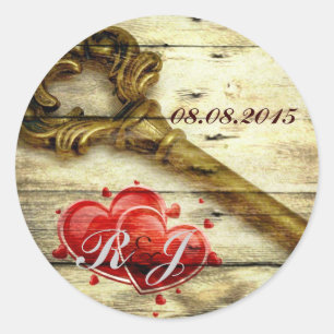 Vintages Skelett Schlüssel viktorianische Steampun Runder Aufkleber