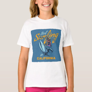 Vintages Skelett Surfen California Beach T-Shirt