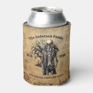 Vintages Skelettbaum Altes Papier Halloween-Party Dosenkühler
