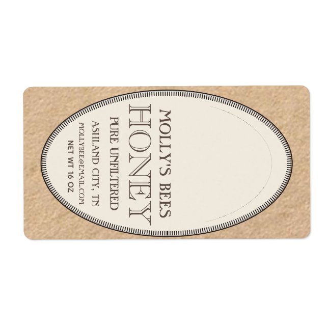 Vintages Skep Honey Label Ivory on Kraft (Vorne)