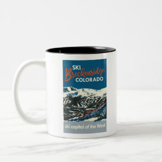 Vintages Ski-Beckenridge-Poster Blaue Zweifarbige Tasse