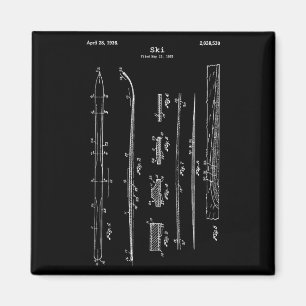 Vintages Ski Blueprint Shirt - Schneewasserski Sk Magnet