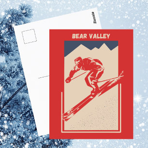 Vintages Ski California Mountain Resort Bärental Postkarte