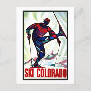 Vintages Ski Colorado Reiseplakat Postkarte