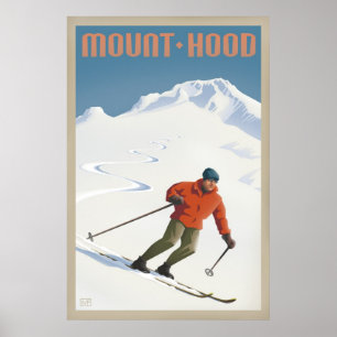 Vintages Ski Mount Hood Retroposter Poster