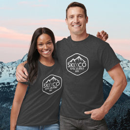 Vintages Ski-Mountain Logo Aspen Colorado Ihr Text T-Shirt