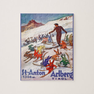 Vintages Ski-Plakat, Arlberg, St. Anton Puzzle
