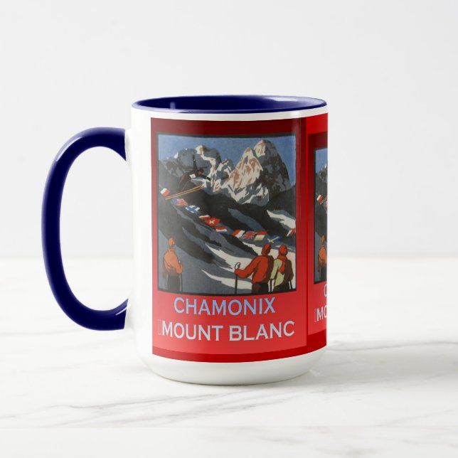 Vintages Ski-Plakat, Frankreich, Chamonix, Mt Tasse (Links)