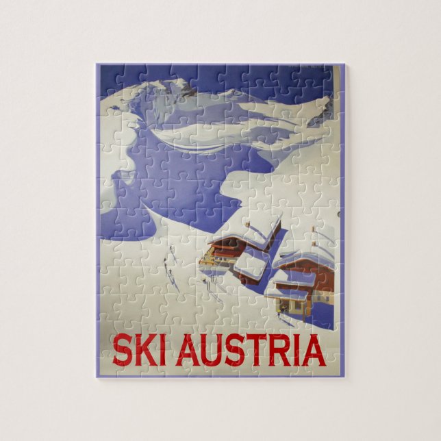 Vintages Ski-Plakat, Ski Österreich Puzzle (Vertikal)